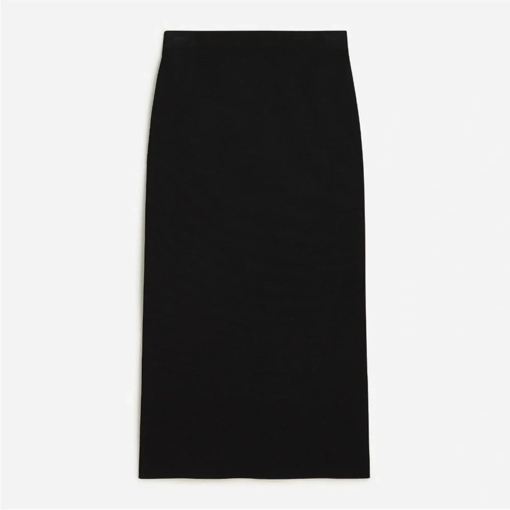 NEW J Crew Fitted Midi Sweater Skirt in Black Elastic Stretch Size XXL